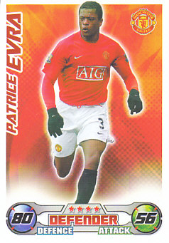 Patrice Evra Manchester United 2008/09 Topps Match Attax #184